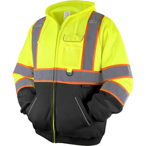 Ropa de construcción Sudadera con capucha de alta visibilidad Ropa de trabajo de alta visibilidad Sudadera con capucha de alta visibilidad de color sólido - Product Image 1