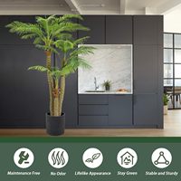 Hochwertige Wohnkultur Künstliche Topf 8,5 FT 3 Köpfe Extra hohe tropische gefälschte Palme mit 39 Blättern Faux Tree