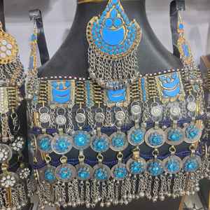 ชุดเครื่องประดับต่างหูสร้อยคอแฮนด์เมด afghan kuchi ดีไซน์ใหม่ล่าสุดแฟชั่นล่าสุดเครื่องประดับวินเทจอัฟกานิสถาน kuchi สำหรับผู้หญิง - Product Image 2