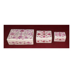 <b>Cheap</b> Price Decorative Marble Pink Mother of Pearl Inlaid <b>Box</b> Customized Indian MOP Marble <b>Box</b> Amazing Handicrafts <b>Jewelry</b> <b>Box</b> - Product Image 1