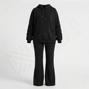 Survêtements pour femmes tendance, ensembles de deux pièces avec logo personnalisé, tenues de sport, jogging, veste, pantalon évasé, vêtements de sport haut de gamme - Product Image 1
