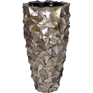 Best Collection Capiz Mother of Pearl Flower Vases Glass Vase For Home Decor Natural Safe Wicker Living Room Furniture