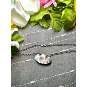 White Buffalo & Sterling Silver Necklace Navajo-<b>Crafted</b> Cultural Collectible Jewelry - Product Image 2