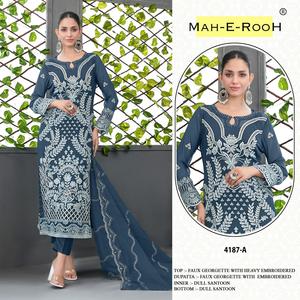 Salwar Kameez de luxe indien pakistanais brodé costumes pour les femmes pour les mariages et fêtes au prix de gros - Product Image 2
