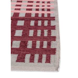 พรมลายเรขาคณิตสีแดงและสีส้ม ทอแบบแบน ทำจากขนสัตว์และใยวิสโคส รุ่น Adwv-13068 สำหรับใช้ในบ้าน - Product Image 4