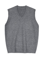 Herren Casual Koreanischer Stil Dünner Atmungsaktiver Knitterfreier Gestrickter Polyester/Baumwoll-Pullover Herbst Winter V-Ausschnitt Vorderseite