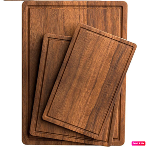 PREMIUM CHOPPING BOARD WITH RECTANGULAR <b>SHAPE</b> NATURAL FINISHED SET OF 3. CHOPPING <b>BLOCKS</b> FOR CUTTING VEGETABLES AND FRUITS - Product Image 1