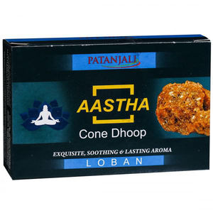 Patanjali Aastha <b>Cone</b> Dhoop Loban 25 gm - Product Image 1