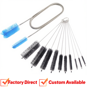 Juego de cepillos de limpieza para acuario, cepillo de doble extremo con manguera flexible, 10 cepillos de nailon para limpiar tubos, para filtro de pecera y bomba - Product Image 2