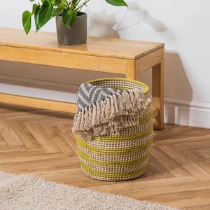 Seagrass Weave <b>Round</b> Stripe <b>Basket</b> Handmade Storage <b>Basket</b> Wholesale eco-friendly Made in Viet Nam - Product Image 3
