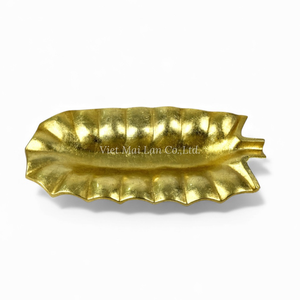 Plateau décoratif en laque avec feuille d'or, fait à la main pour servir les aliments, table et décoration intérieure en provenance du Vietnam - Product Image 2