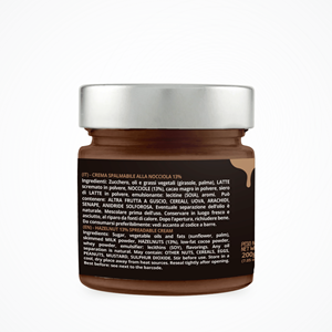 เฮเซลนัทสเปรดในขวดแก้ว 13% (200 กรัม) - ผลิตในอิตาลี - Product Image 3