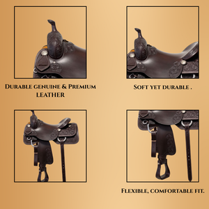 Selle de cheval anglaise élégante Nouveau design Western Pleasure Trail Cowboy Leather Wood Tree for Horse Riding Horse Saddle - Product Image 4