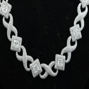 Xs Fashion Joyería para Hombre, Collar de Cadena de Eslabones de 10mm de Plata de Ley 925 con Moissanita VVS, Chapado en Oro y Rodio, Estilo Hiphop GRA - Product Image 5