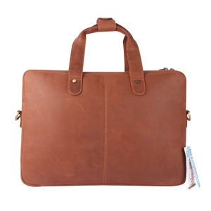 Bolsa para ordenador portátil de cuero genuino delgada de diseño elegante para hombre, alta calidad, gran capacidad, estilo de moda suave y duradero - Product Image 2