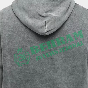 Sweat à capuche basique classique pour homme 2026, délavé à l'acide, avec cordon de serrage, 100 % coton molletonné thermique, style streetwear - Product Image 5