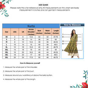 Blusa y camisa elegante de algodón con estampado floral verde para mujer Anarkali Kurta con estampado floral verde - Product Image 3