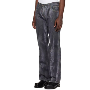 Top tendance respirant hommes pantalons en cuir droit plat uni teint coupe-vent Anti-rides rue grande taille Logo taille adultes - Product Image 3