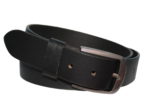 Ceinture de profil en cuir de peau de vache noire terne exclusive de haut niveau avec alliage pour boucle Style décontracté personnalisable de la vente en gros - Product Image 3