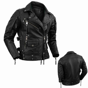 Veste en cuir pour homme avec logo personnalisé, col montant, couleurs personnalisables, imperméable, coupe ajustée, haute qualité, vente en gros - Product Image 2