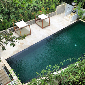 Moderno acabado de superficie de piedra caliza blanca crema Beige azulejos de pared bloque de piedra para Villa piso piscina borde antiácido erosión - Product Image 3