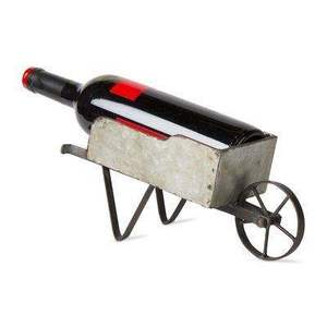 Porte-bouteille de vin en métal, finition grise, porte-bouteille de vin pour la salle à manger à domicile, porte-bouteille de vin décoratif pour une seule bouteille - Product Image 2