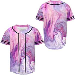 Nouveaux maillots de baseball/softball en marbre violet violet-Uniformes de sport pour hommes, femmes et jeunes - Product Image 1