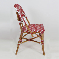 Chaise de salle à manger moderne en rotin de style bistrot français avec accoudoirs et housse amovible pour salon et mobilier de maison