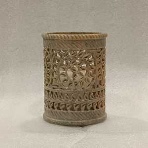 Soporte de trabajo de filigrana de mármol hecho a mano Cruz Animal Ángel Estilos religiosos o de amor para bolígrafos o velas Producto de artesanía de piedra - Product Image 6