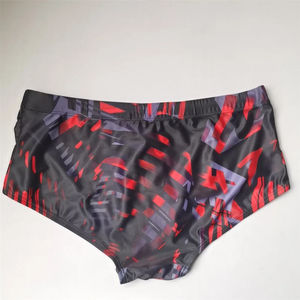 Maillots de bain pour hommes, coupe traditionnelle, maillots de bain, bikini de surf, boxers de surf, shorts de bain, trunks, noir et rouge, Sunga - Product Image 2