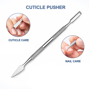 Pousse-cuticules en acier inoxydable pour manucure et pédicure |   Outil double extrémité pour enlever les cuticules des ongles |   Poignée antidérapante antirouille - Product Image 4
