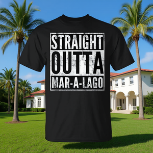 Camiseta Straight Outta Mar-A-Lago negra unisex talla adulto - Product Image 3