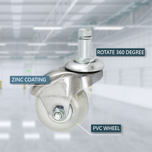 Tige en acier de roulette de roue en PVC Transparent de 2 pouces pour meubles salon extérieur salle de bain utilisation écoles entrepôts gymnases s - Product Image 3