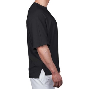 Camiseta de Manga Corta para Hombre, Cuello Redondo, Color Negro, Corte Regular, Informal, Tejido de Punto, Diseño Liso - Product Image 3