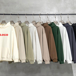 เสื้อมีฮู้ดผู้ชายผ้าคอตตอนผสมขนาดใหญ่มีซิปดีไซน์แบบเต็มตัวกำหนดเองปักพลอยเทียมพิมพ์พัฟขนาดพิเศษผ้าถัก - Product Image 2