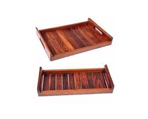 Plateau de service en bois le plus vendu pour les fournitures de restaurant et d'hôtel disponible au prix de gros auprès de l'exportateur indien - Product Image 1