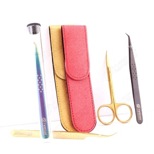 Pochette en cuir PU de haute qualité pour pince à épiler en acier inoxydable avec pointe pointue - Product Image 2