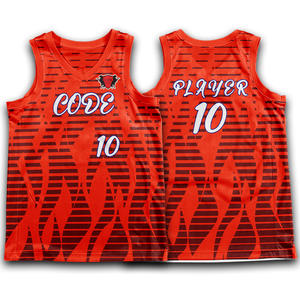 OEM ชุดเสื้อบาสเก็ตบอลตาข่ายโพลีเอสเตอร์แห้งเร็วคอวีสำหรับผู้ชายปรับแต่ง XS-XXL ระบายอากาศได้ - Product Image 4