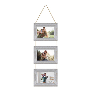 Cadres photo muraux 4x6 pour collage avec 3 ouvertures, cadres blancs - Product Image 1