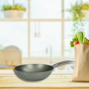 Gemma Eco Wok 28cm in alluminio riciclato rivestimento antiaderente Base forno sicuro Eco Friendly e durevole pentole - Product Image 4