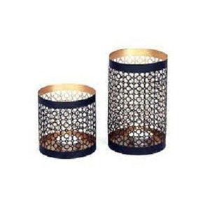 Lampe à thé votive en métal perforé personnalisé pot décoratif en métal avec bougie en verre en gros pour la maison ou le bureau - Product Image 1
