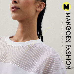 T-shirt en jersey de coton léger uni pour femme, avec logo éblouissant, nouvelle mode, manches courtes, respirant, idéal pour l'été, vente en gros - Product Image 6