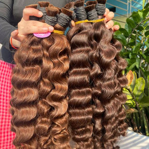 Extensions de cheveux humains pour femmes, mèches de cheveux naturels cambodgiens ondulés et bouclés, double trame machine - Product Image 1