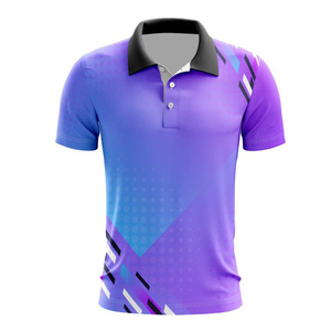 Todo estampado verano moda elástico manga corta Golf para POLO camiseta Casual transpirable secado rápido Jersey Material - Product Image 5