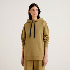 Sweat à capuche d'hiver léger de haute qualité pour femmes, impression de logo personnalisée, nouveau design, vêtements de rue décontractés, respirant, uni, teint - Product Image 2