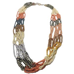 Collar de cuentas de bucle de múltiples hebras de moda para damas Ropa de fiesta con cuentas pesadas multicolores Accesorio de moda - Product Image 1