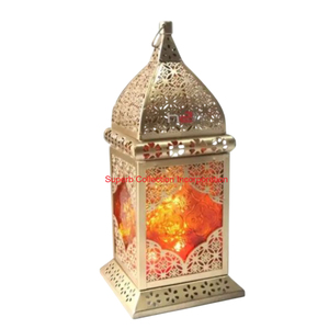 Luxury Handmade Moroccan Metal Hanging Lantern With & Stained Vintage Decorative Candle Holder For Home & Festival Decor - Product Image 2