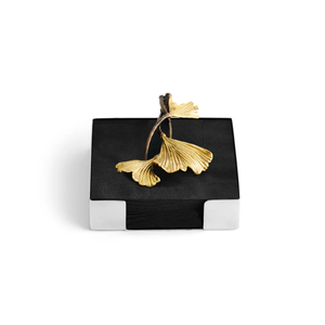 Porte-serviettes en argent de luxe avec poids de feuille de Ginkgo en or porte-mouchoirs en métal moderne pour Table à manger cuisine décor à la maison - Product Image 4