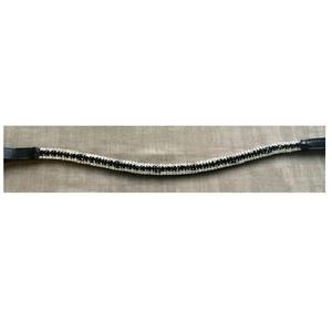 Caballo de cuero ostentoso con banda para cejas ecuestre estable estilo occidental de tres capas personalizado OEM blanco negro diamante cristales caballo producto - Product Image 1