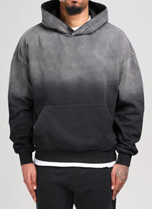 Sudadera con Capucha Casual para Hombre, Diseño Transpirable de Felpa 100% Algodón, Color Negro Deslavado Vintage, con Puños y Dobladillo Acanalados, Logotipo Personalizado, Gran Venta - Product Image 6